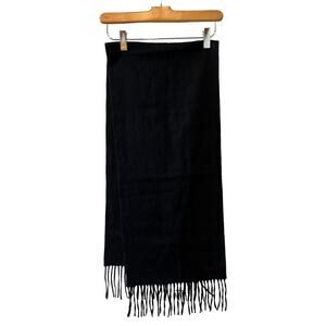 Bali Lambswool Fringed Scarf Black